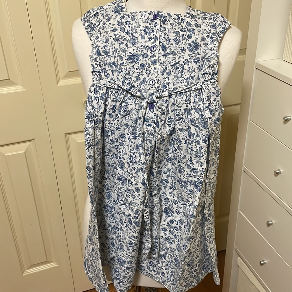 Blue and white floral April Cornell Dress for girls - Picture 4 of 4